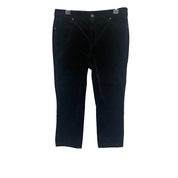 Talbots Black Corduroy Straight Leg Pants Women's Size 10P - Picture 1 of 8